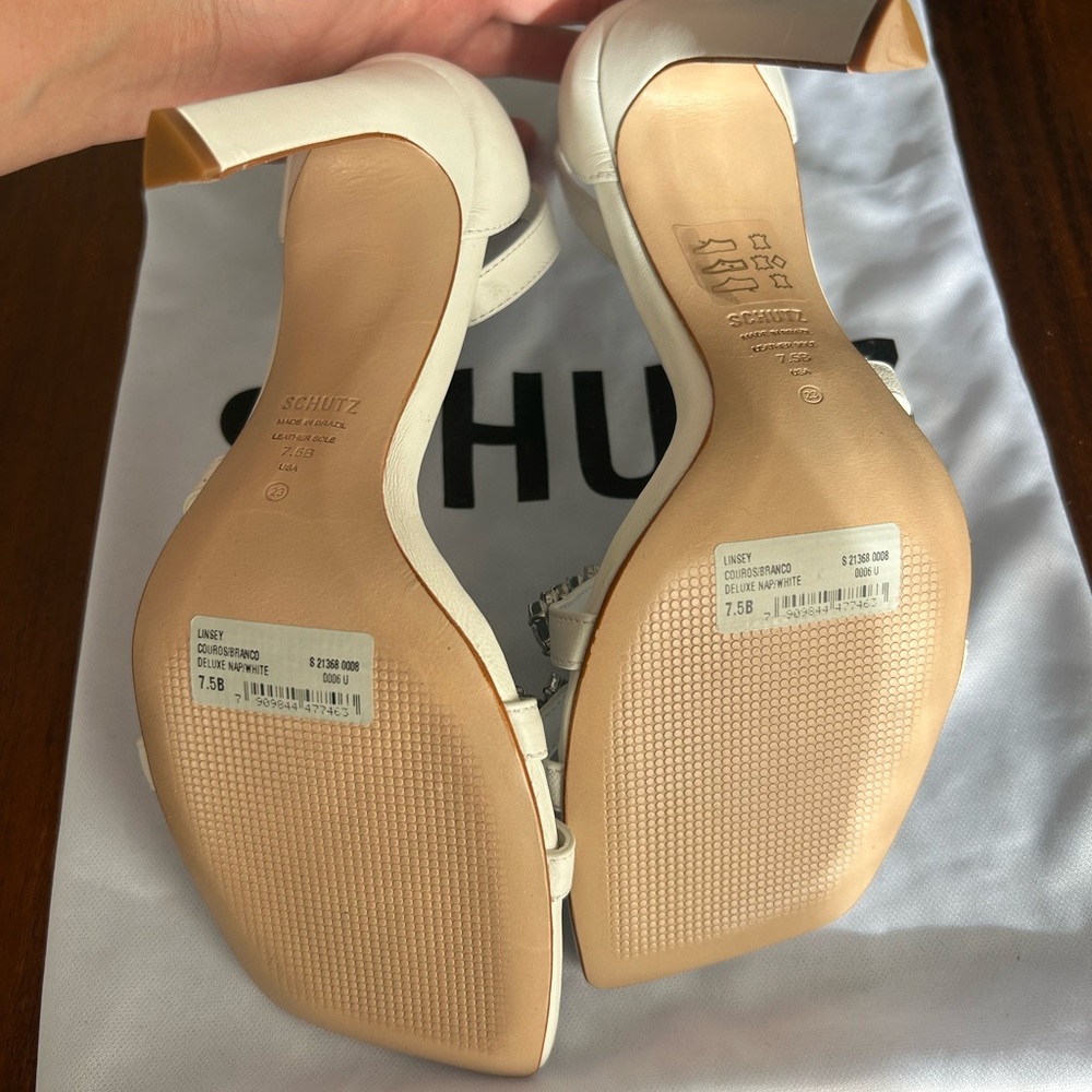 SCHUTZ White Rhinestone Embellished Heels - Picture 6 of 6
